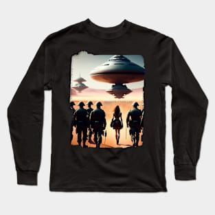 Ufo sighting from a military fighter plane Long Sleeve T-Shirt